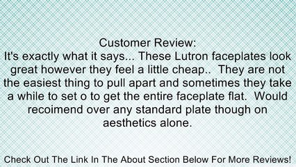 Lutron CW-3-WH 3-Gang Claro Wall Plate, White Review