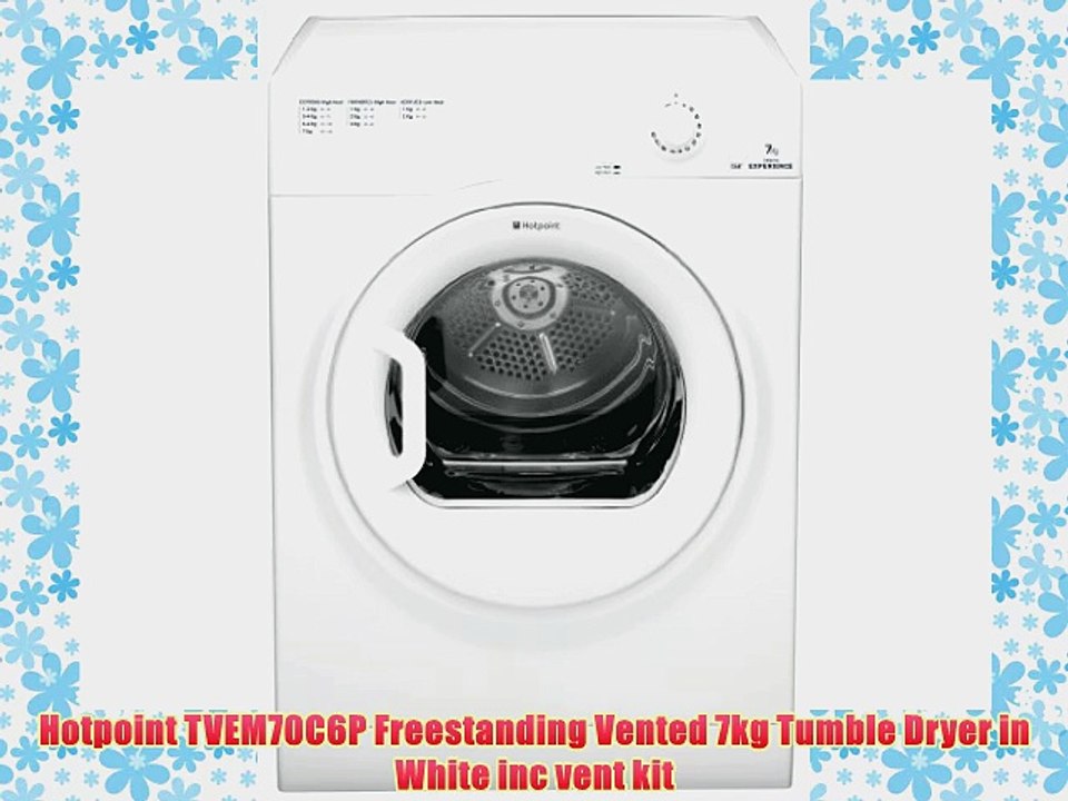 Hotpoint TVEM70C6P Freestanding Vented 7kg Tumble Dryer in White inc vent kit