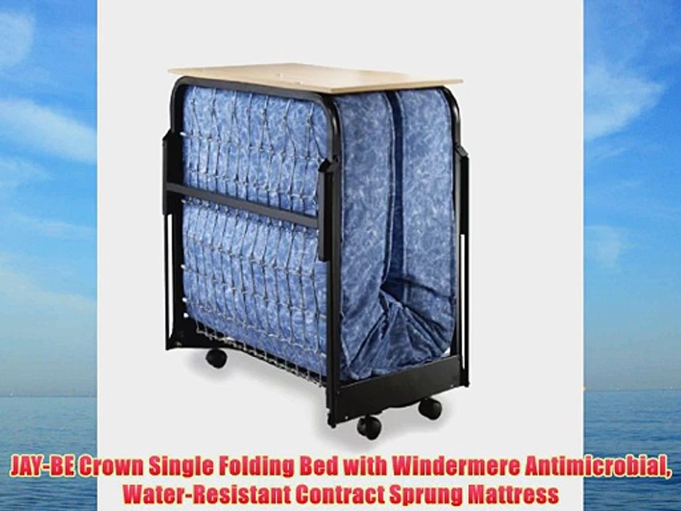 JAY-BE Crown Single Folding Bed with Windermere Antimicrobial Water-Resistant Contract Sprung