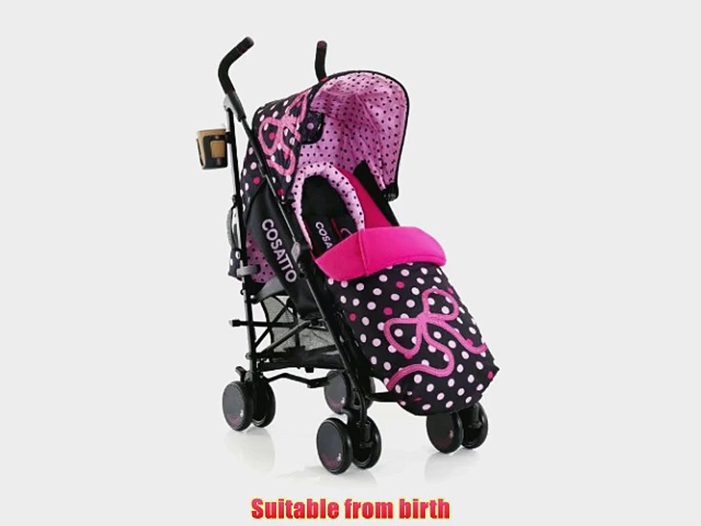 cosatto pink bow pushchair