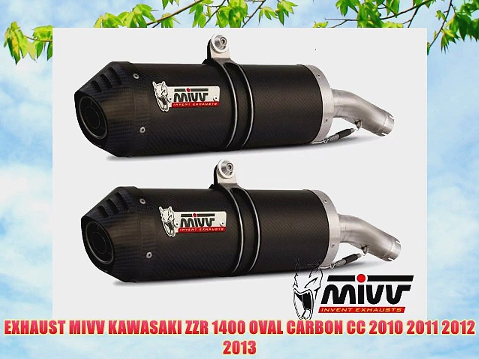 EXHAUST MIVV KAWASAKI ZZR 1400 OVAL CARBON CC 2010 2011 2012 2013