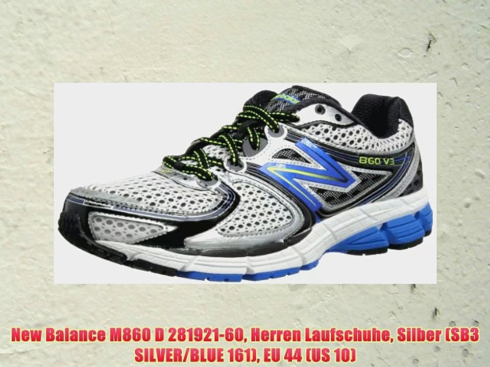 New Balance M860 D 281921-60 Herren Laufschuhe Silber (SB3 SILVER/BLUE 161) EU 44 (US 10)