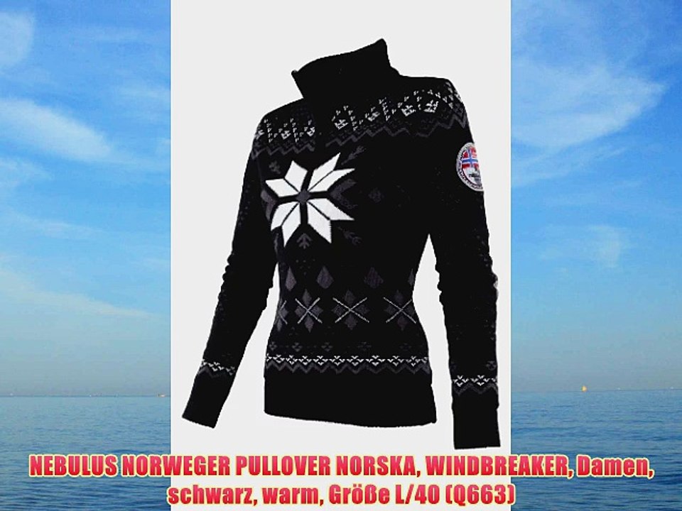 NEBULUS NORWEGER PULLOVER NORSKA WINDBREAKER Damen schwarz warm Gr??e L/40 (Q663)