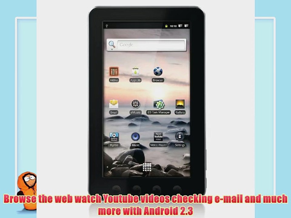 Coby Kyros 7-Inch?Android 2.3 4 GB Internet Touchscreen Tablet - MID7012-4G (Black)