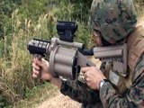 US Marines Shooting With the 40mm M32A1 Milkor Multiple Grenade Launcher