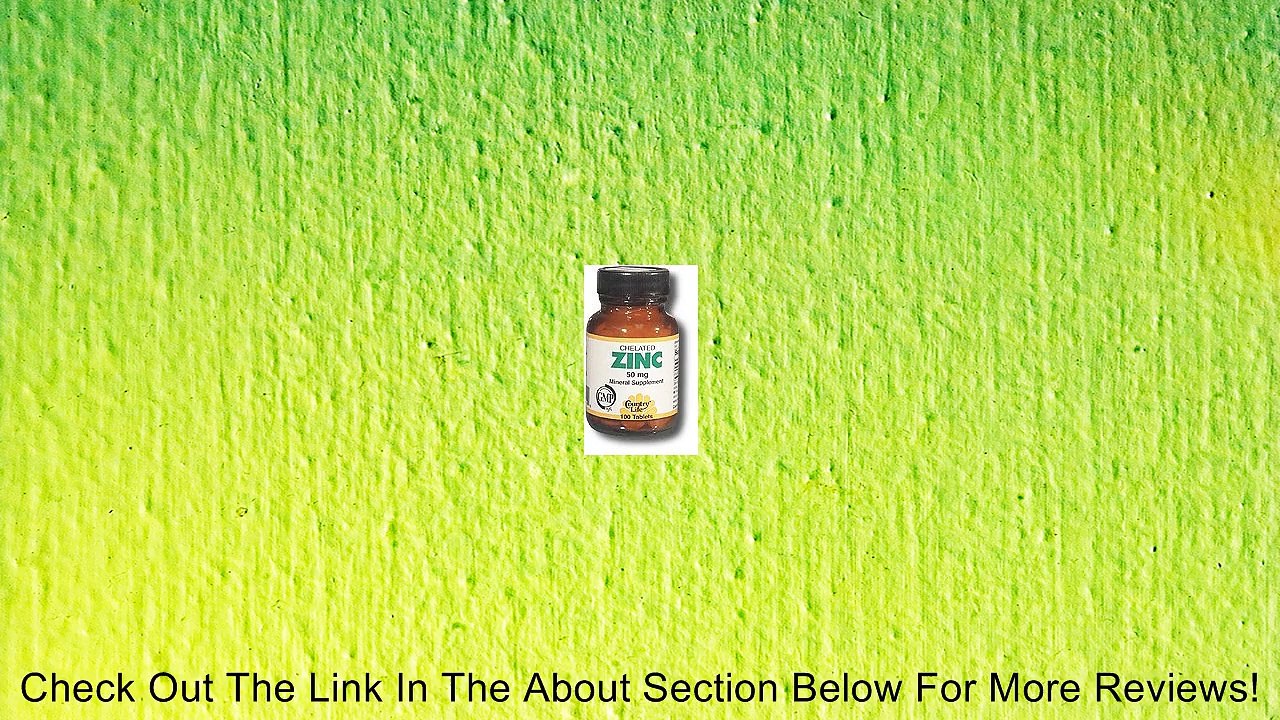 Country Life Zinc 50 mg (amino Acid Chelate), Tablets,  100-Count Review