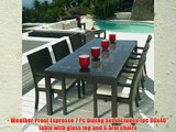 Outdoor Wicker Patio Furniture New Resin 7 Pc Dining Table Set with 6 Chairs