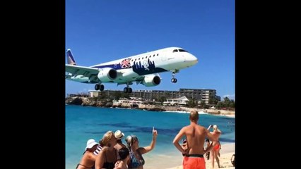 Dunya News - Low-flying plane landed just feet from the beach