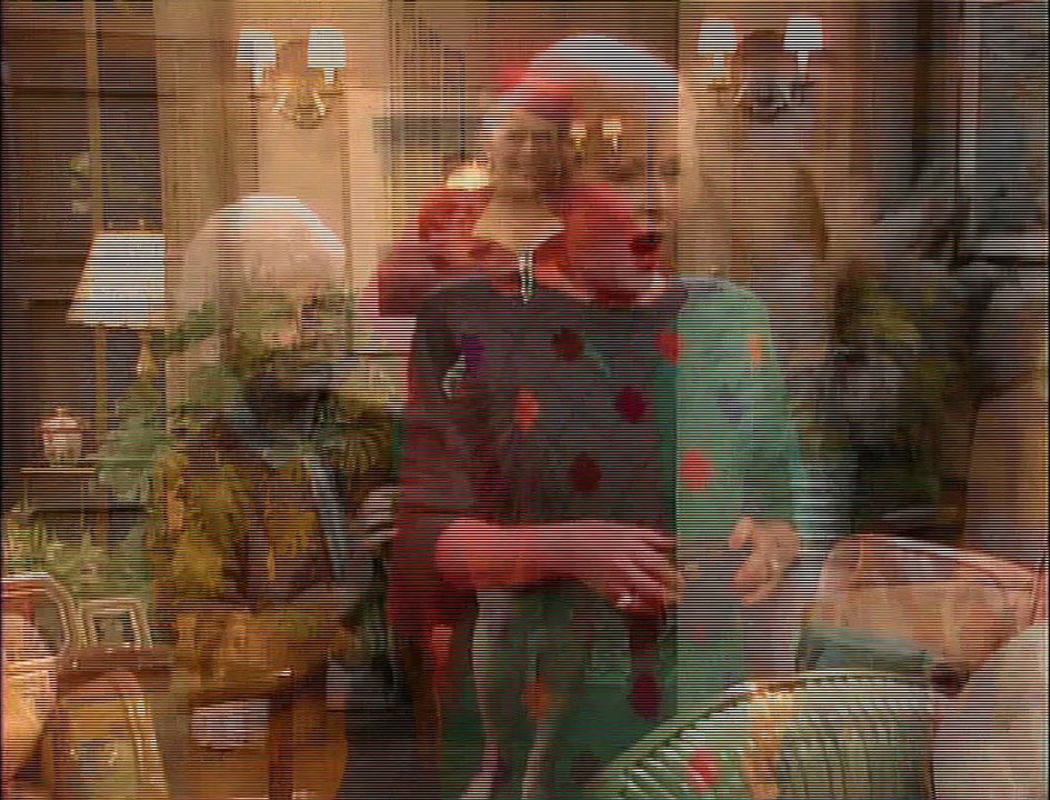 Blanche im roten Kleid