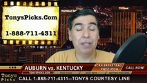 Kentucky Wildcats vs. Auburn Tigers Free Pick Prediction SEC Tournament NCAA College Basketball Odds Preview 3-14-2015