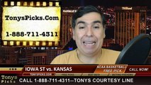 Kansas Jayhawks vs. Iowa St Cyclones Free Pick Prediction Big 12 Tournament Final NCAA College Basketball Odds Preview 3-14-2015