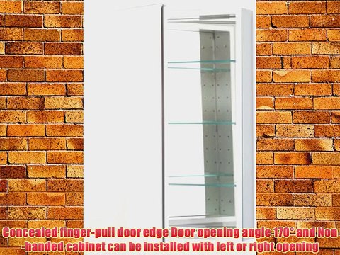 Robern CB-PLM2430WBLE Pl-Series Left-Side Flat Bevel Mirror Medicine Cabinet with Outlet White