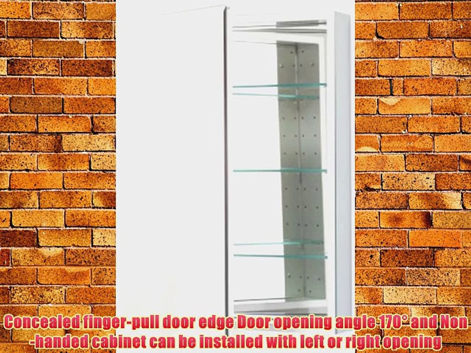 Robern CB-PLM2430WBLE  Pl-Series Left-Side Flat Bevel Mirror Medicine Cabinet with Outlet White