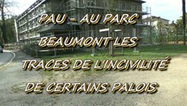 PAU - 13 MARS 2015 - AU PARC BEAUMONT LES TRACES DE L'INCIVILITÉS DE CERTAINS PALOIS.