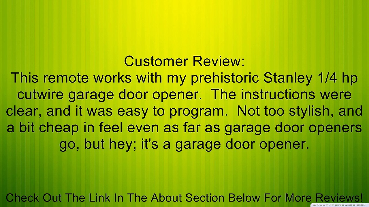 Stanley 1050 Garage Door Remote Transmitter Review Video Dailymotion