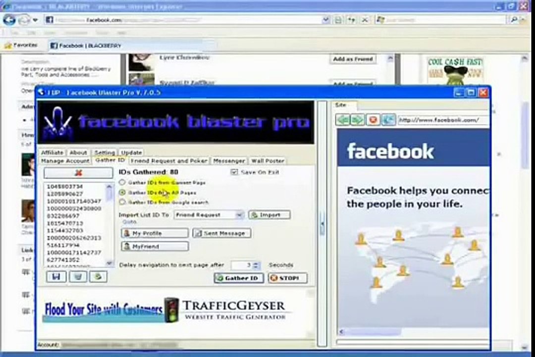 FaceBook Blaster Pro 2014 full cracked v11 0  Unlimited Traffic Software Tool