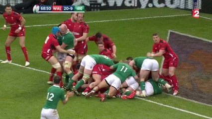 Le maul Irlandais fait plier la défense Galloise !