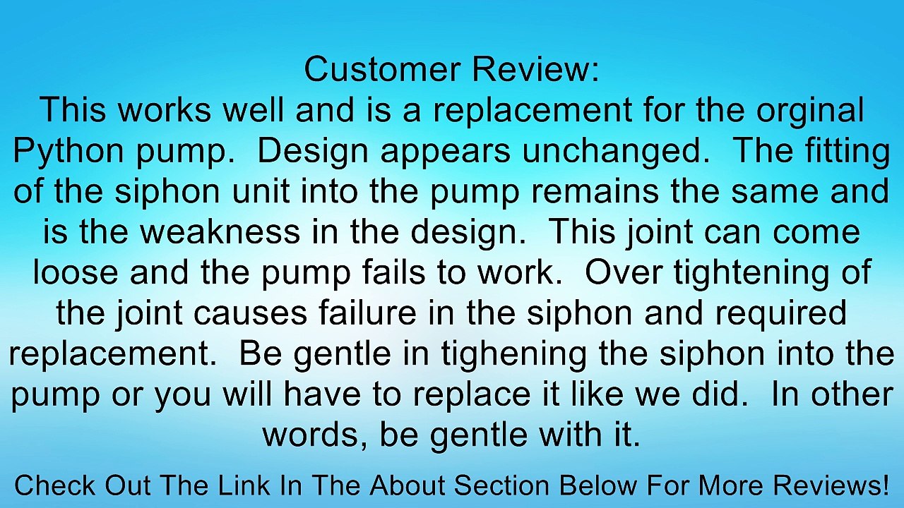 Python Aquarium Replacement Pump Review