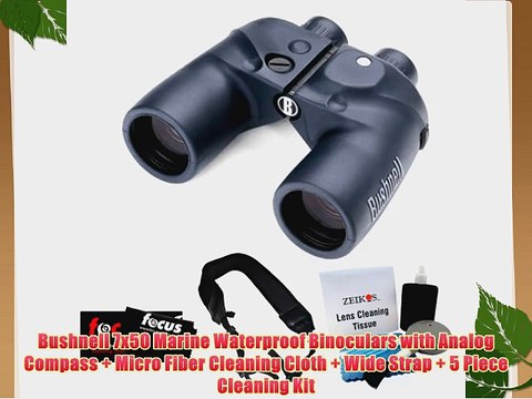 Bushnell 7x50 Marine Waterproof Binoculars with Analog Compass Micro Fiber Cleaning Cloth