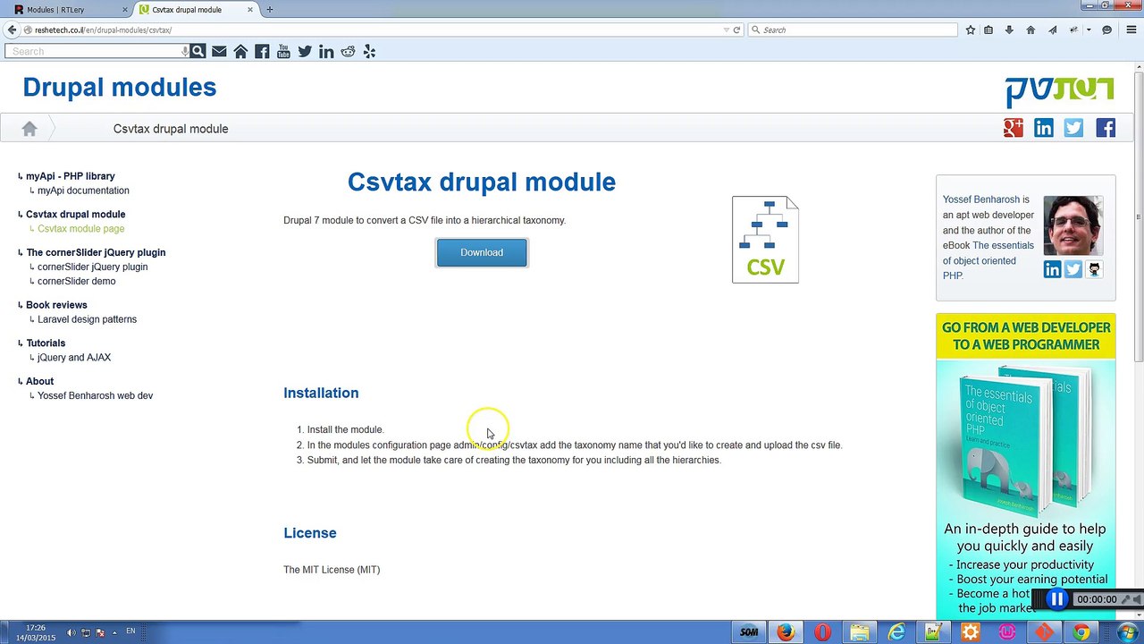The csvtax Drupal 7 module