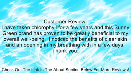 Chlorophyll 100mg Sunny Green 90 Tabs Review