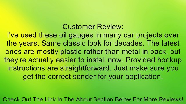 VDO 350040 Cockpit Series Oil Gauge Review
