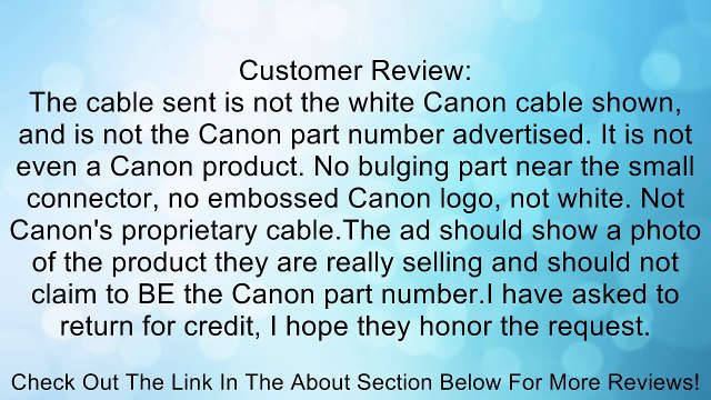 Canon USB Cable IFC-400PCU for Canon Cameras & Camcorders Review
