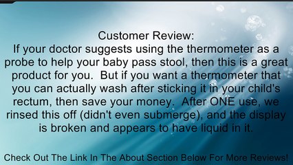 Vicks Baby Rectal Thermometer Review