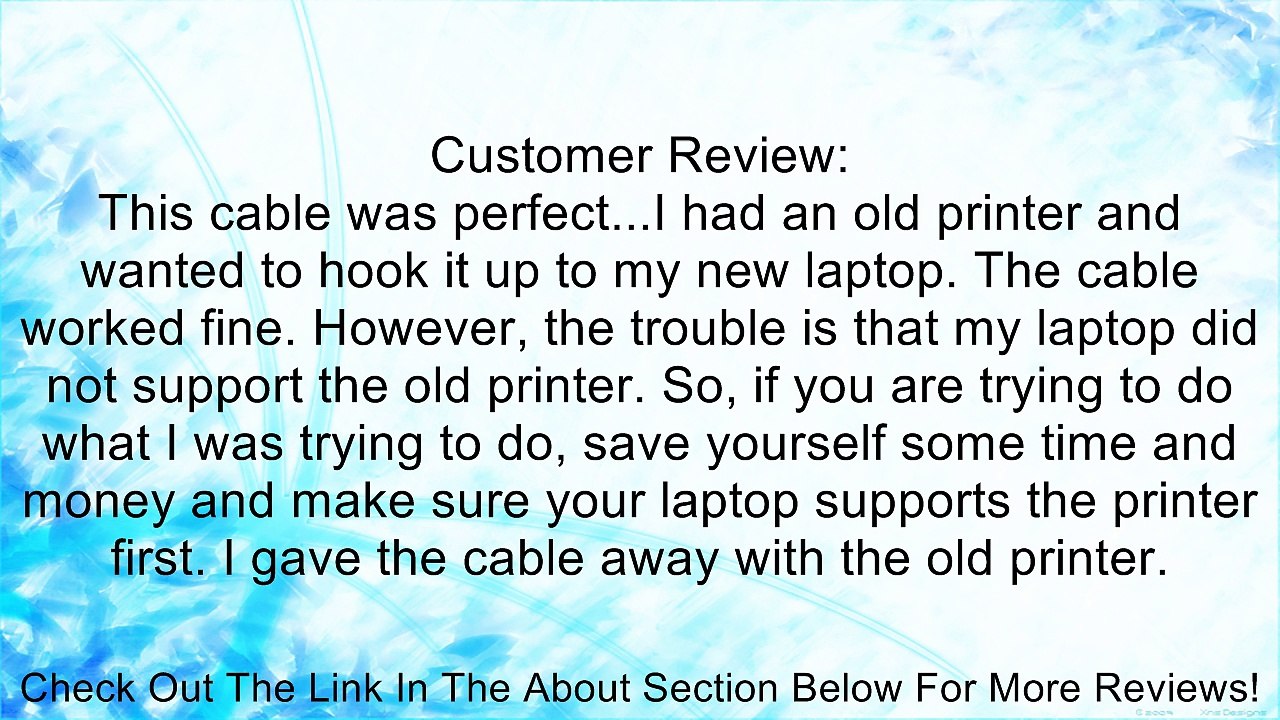 Parallel Printer cable - USB to Centronics Review