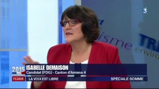 Isabelle Demaison, porte-parole du Front de gauche de la Somme aux départementales 2015