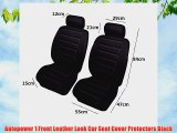 Autopower 1 Front Leather Look Car Seat Cover Protectors Black