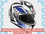 AGV K3 SV Vulcan Sunvisor Pinlock Motorcycle Helmet White Blue Large (59-60cm)