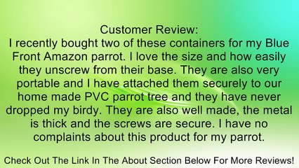 Living World Stainless Steel Parrot Cup Review