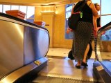 Using the tramway between Mandalay Bay and Excalibur casino in Las Vegas.