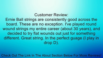 Ernie Ball 2802 Flatwound Bass Set Group I (55 - 110) Review