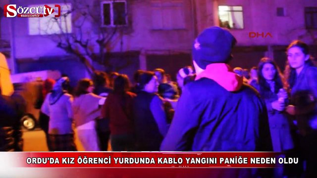 Kız öğrenci yurdunda yangın paniği