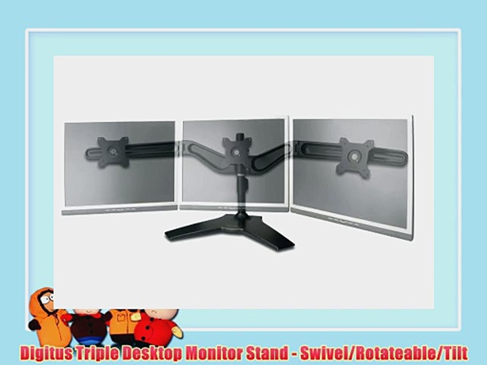 Digitus Triple Desktop Monitor Stand - Swivel/Rotateable/Tilt