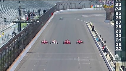 2013 Firestone Indy Lights Close Finish! Freedom 100 4 Wide Finish