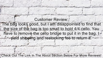 Kaces KCB4/4 4/4 Size Symphony Grade Cello Bag Review