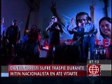 Daniel Urresti sufre aparatosa caída durante mitin nacionalista