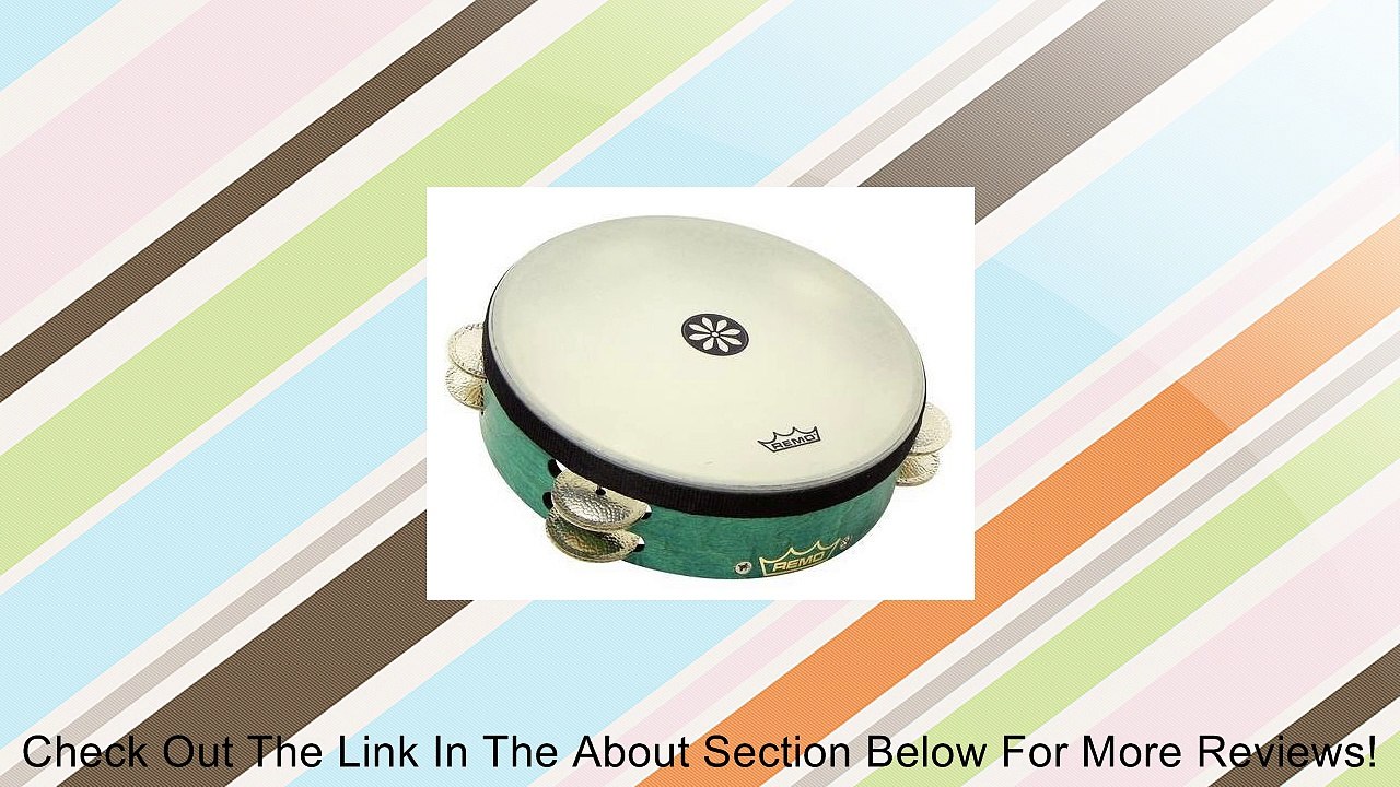 Remo Tambourine, Lotus, 10" x 2-5/8", Fixed RENAISSANCE�, German Silver Jingles, 5 Pairs x 2 Rows, Venwood Aqua, Layne Redmond Review