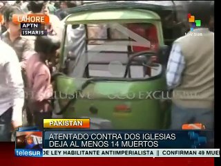Pakistán: sendas explosiones en iglesias cristianas dejan 14 muertes