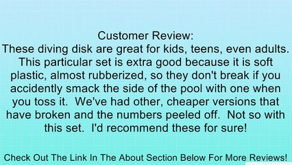 Water Gear Deluxe Dive Disks (6 pcs) Review