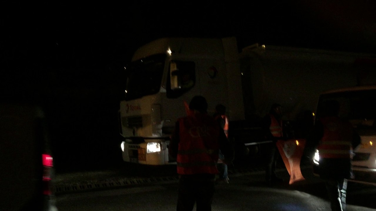 Action CFDT Routes du 28 janvier 2015 au Rond-Point du Bec du Canard à la FARLEDE (VAR)