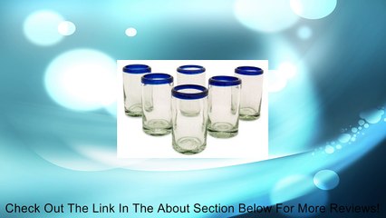 Juice glasses, 'Cobalt' (set of 6) - Fair Trade Handblown Recycled Glass Water Drinkware (Set of 6) Review
