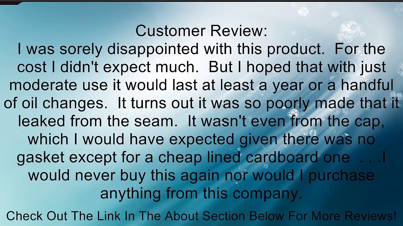 Wedco Oil Drain Pan Review video Dailymotion