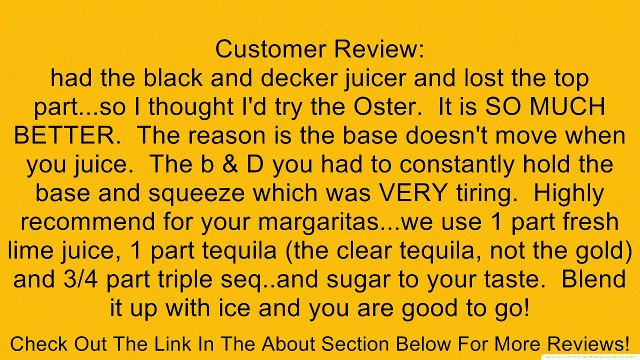 Oster 3186 Juice-n-Serve 27-Ounce Automatic Citrus Juicer, White Review