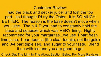 Oster 3186 Juice-n-Serve 27-Ounce Automatic Citrus Juicer, White Review