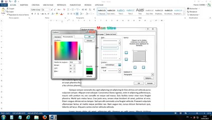 Tuto - Word 2013 - Encadrer du texte et mettre des bordures de page