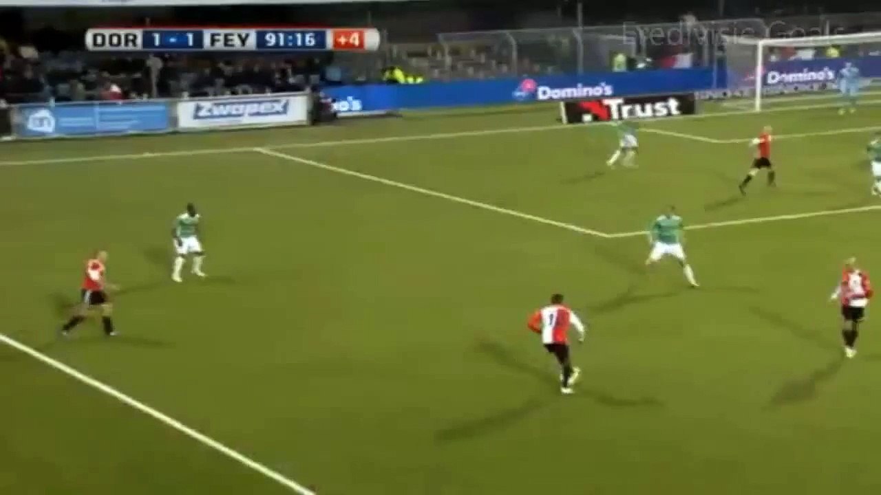 Goal Anass Achahbar - FC Dordrecht 1-2 Feyenoord Rotterdam 15-03-2015